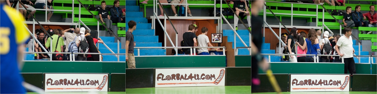 stánek přímého tisku a live prezentace zhotovených snímků na Slovenském poháru ve florbale